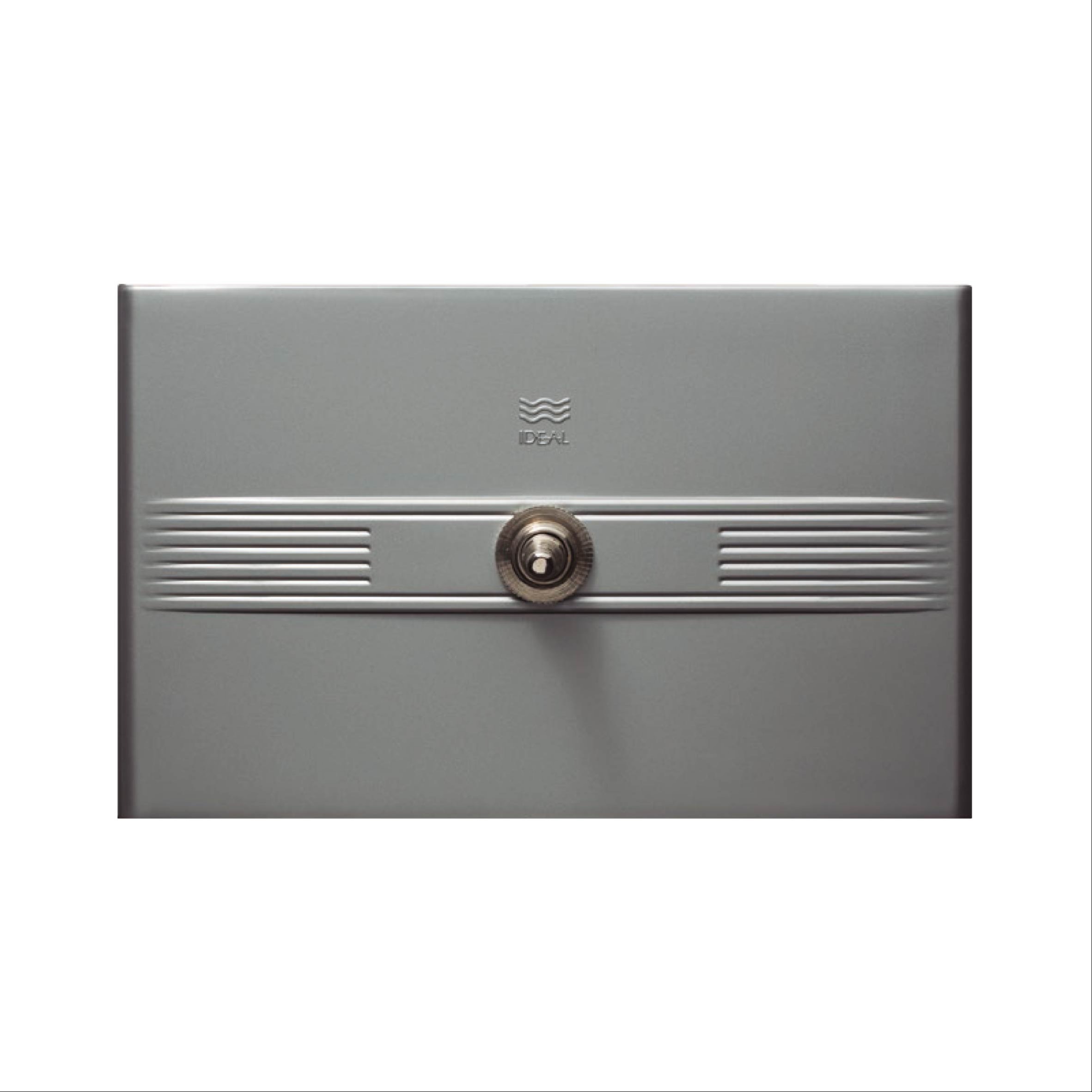 Sobretapa Gris Con Pulsador Cromado